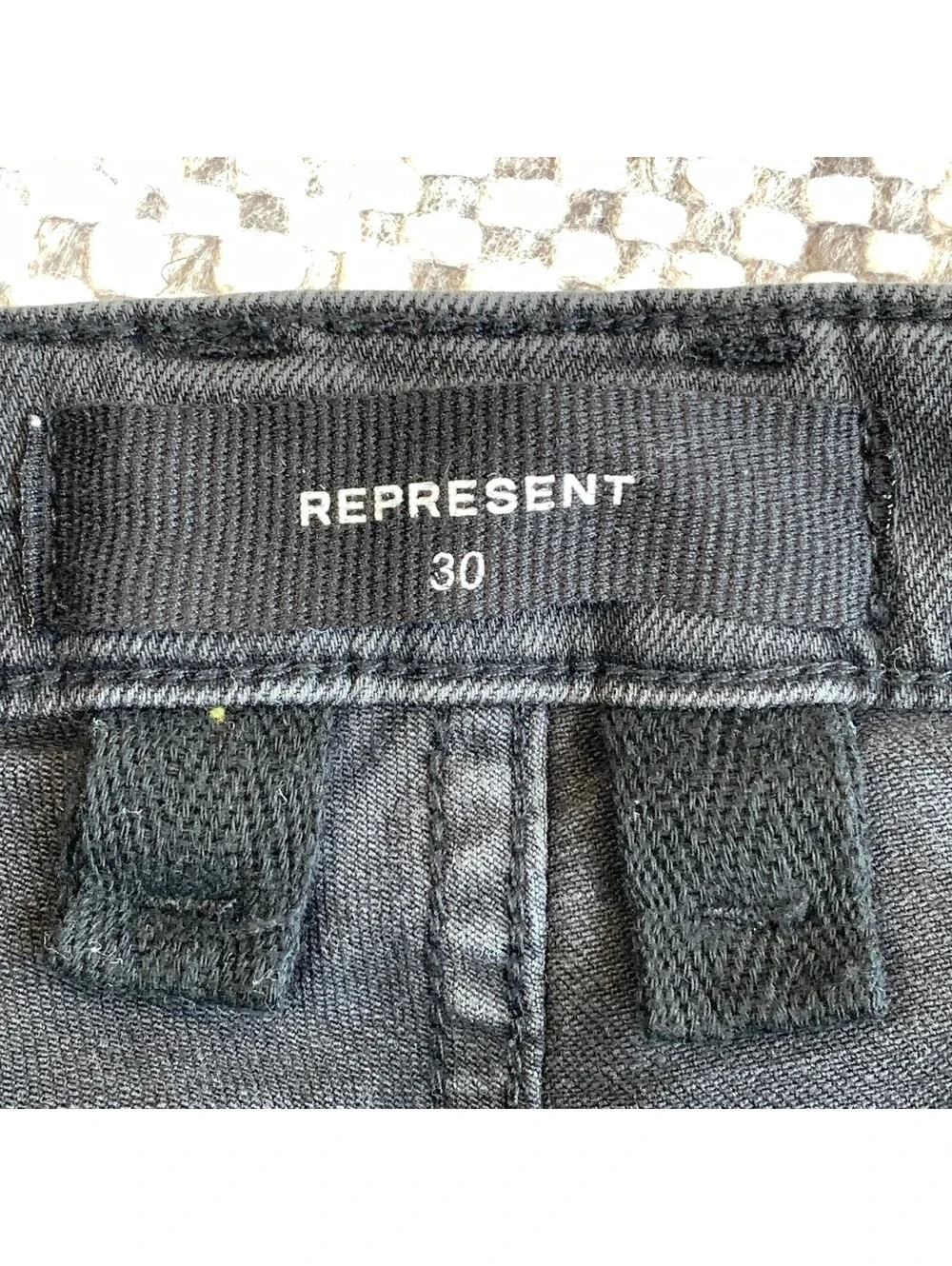 Represent Men's Essential Rust Slim Jeans Size 30 Black